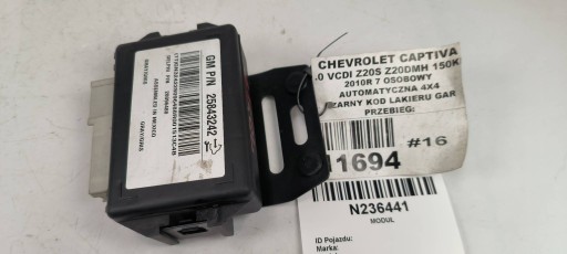 comfort control unit 25843242 CHEVROLET CAPTIVA
