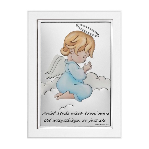 Барвиста картина ангел-охоронець 11х15 см Синя