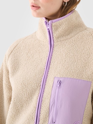 4F Polar sherpa ze stójką damski - beżowy XXL • Opinie - Allegro