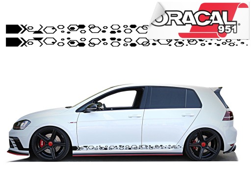 Наклейка на бічну смугу автомобіля шестикутник 220x8cm