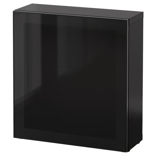 IKEA BESTA Vitrína čiernahnedá/Glassvik 60x22x64 cm