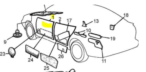 КОВРИК ДВЕРИ SAAB 4933420