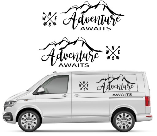 2X автомобильные наклейки ADVENTURE AWAITS 65x180 см