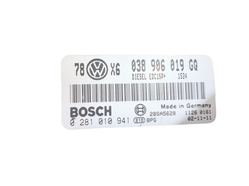 Centralina Motore PASSAT B5 FL 1.9 TDI 038906019GQ 0281010941