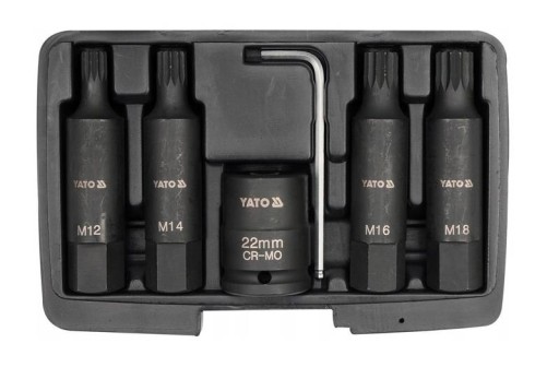 НАБОР УДАРНЫХ БИТ SPLINE 3/4 6CZ YATO YT-1157