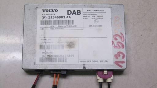 029/1352 - VOLVO XC60 DAB РАДІО МОДУЛЬ 31346903AA 08-13