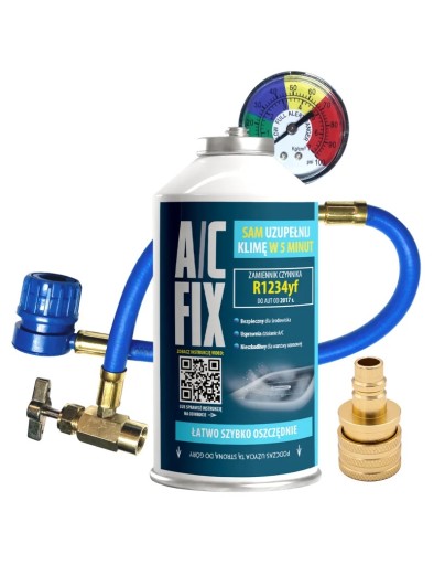 ГАЗ ПЕРЕМЕННОГО ТОКА ДЛЯ КОНДИЦИОНИРОВАНИЯ ВОЗДУХА Хладагент ACFix R1234yf+Cable+Adap.2017
