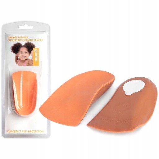 Взуттєві устілки Memo.Полустілка MEMO помаранчева 34 розмір супінація помаранчева