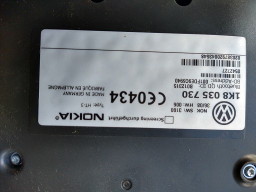Bluetooth-модуль VW Passat B6 Nokia 1K8035730