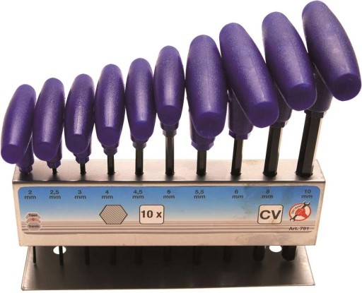 Шестигранные ключи 2-10 мм Т-образного типа, 10 шт. BGS