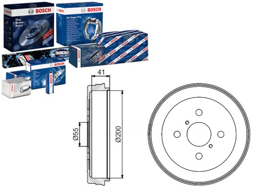 BOS0 986 - КОМПЛЕКТ ГАЛЬМІВНИХ БАРАБАНІВ BOSCH 424310D010 240220