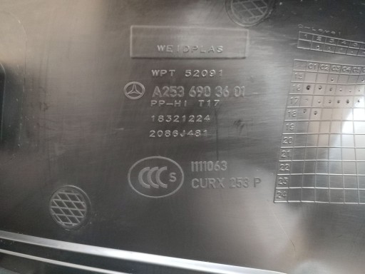 boot upholstery right MERCEDES GLC and X253 A2536900644 A2536842000