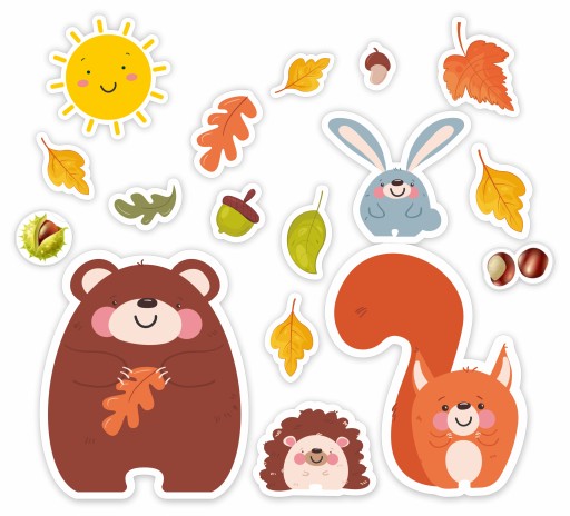 ОСІННЯ ДЕКОРАЦІЯ ТВАРИНИ ЛИСТЯ ВЕЛИКЕ WJ1