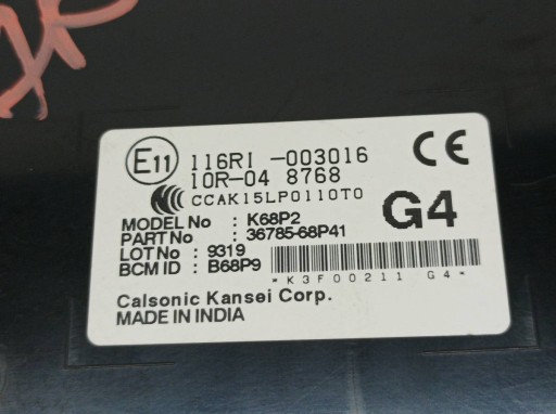 modulo 36785-68P41 Suzuki Baleno II (2015-2022)