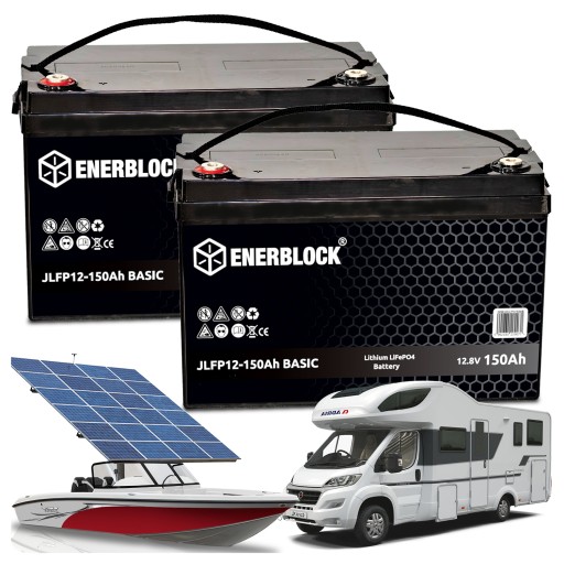 2x литиевая батарея lifepo4 для кемперов, ибп, фотоэлектрические лодки, 12 в, 150 ач, bms