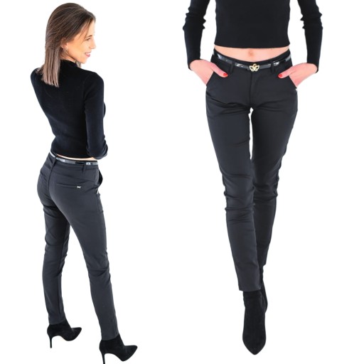 Elegantné dámske vizitkové nohavice čierne cigarky s opaskom XS