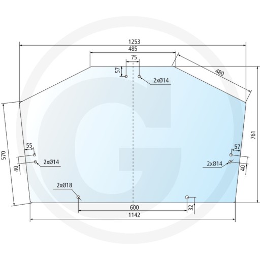 L213351, L171335, - Заднє скло John Deere L213351