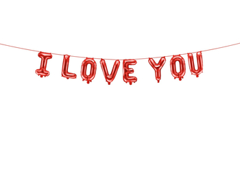 Balony foliowe literki napis I LOVE YOU czerwone