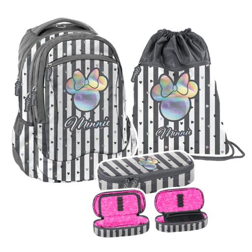 Шкільний рюкзак на багато відділень Minnie Mouse BeUniq Відтінки сірого і сріблястий, Різнокольоровий