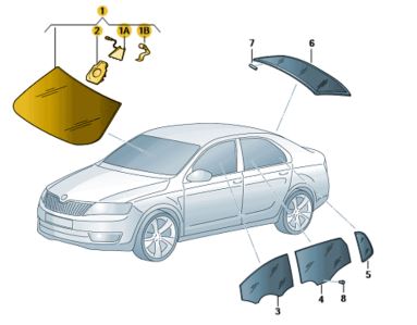 5E0845011BNNVB - * ВІТРОВЕ СКЛО SKODA OCTAVIA ОРИГІНАЛ OE