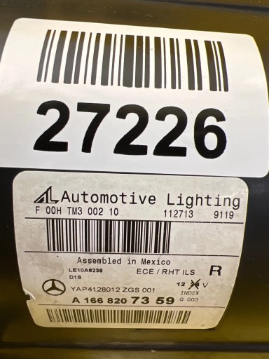 light right Mercedes ML W166 Bi-Xenon Led A1668207359