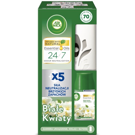 Air Wick Freshmatic Osviežovač vzduchu Biele Kvety vôňa Komplet 250 ml