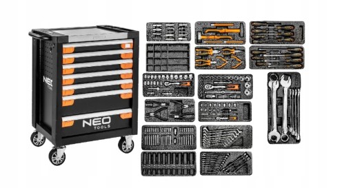 Шкаф для инструментов 7 ящиков Pro NEO TOOLS+картриджи