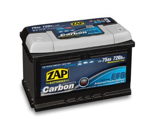 Аккумулятор Zap Carbon EFB 12V 75Ah 720A P + 57508