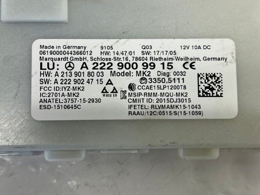 W205 LIFT modulo Centralina KEYLESS Originale A2229009915