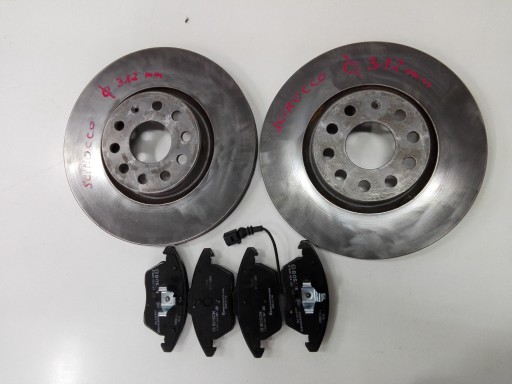 1K8 - SCIROCCO III ГАЛЬМІВНІ ДИСКИ КОЛОДКИ СПЕРЕДУ 312 ММ