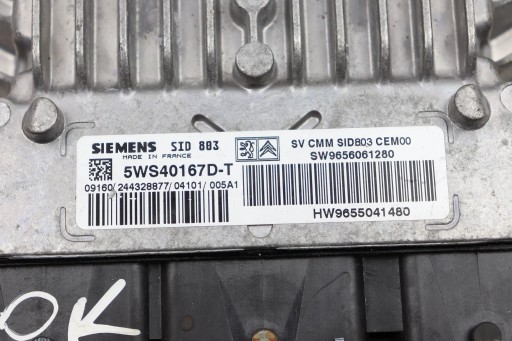 PEUGEOT 407 computer control unit of the engine ECU 2.0 HDI 9656061280 9655041480