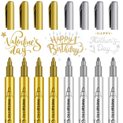 2-4pcs Highlights Metallic Marker Pen Brush Tip 14340688855