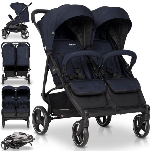 Коляска для двійні YEAR AFTER YEAR DOMINO 2в1 + СПАЛЬНІ МІШКИ