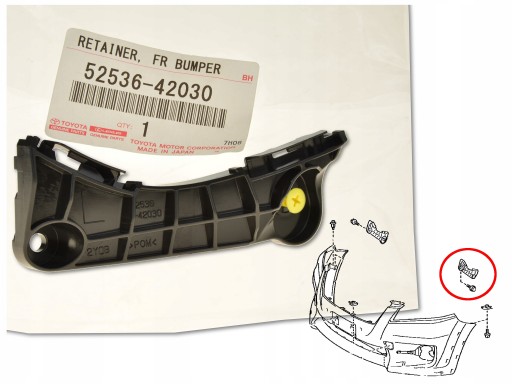 52536-42030 - TOYOTA RAV4 III 06-12 КРЕПЛЕНИЕ ПЕРЕДНЕГО БАМПЕРА L
