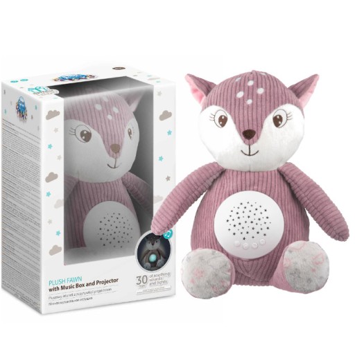 Плюшева іграшка Jelonek Canpol babies 77/206 Pink з музичною скринькою та проектором 0 + рожевий