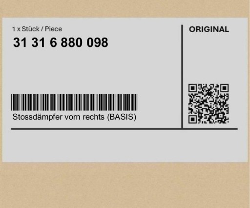 31316880098 6880098 - Амортизатор передний правый (BASIS) BMW i3 I01 I01 LCI