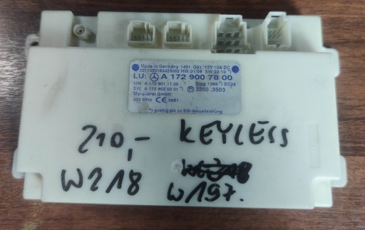 module control unit KEYLESS MERCEDES W218 W197 W212 1 9
