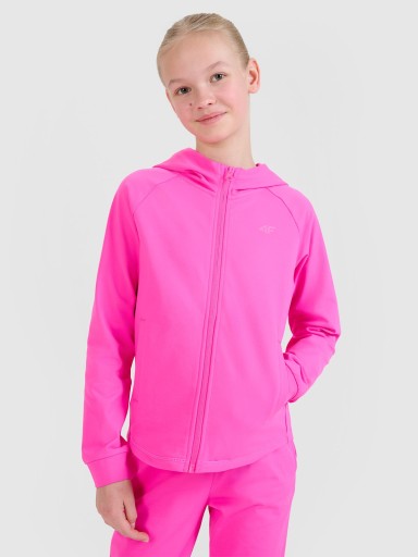 Bluza Dziewczęca 4F Sportowa Rozpinana Z Kapturem 134/140 TFSWF448 SS25