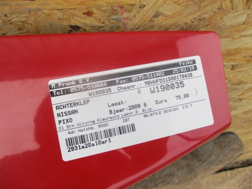 boot door Nissan Pixo 09