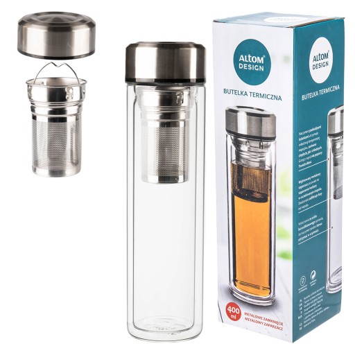 Термобутилка Кружка з заваркою 0,4л Подарунок