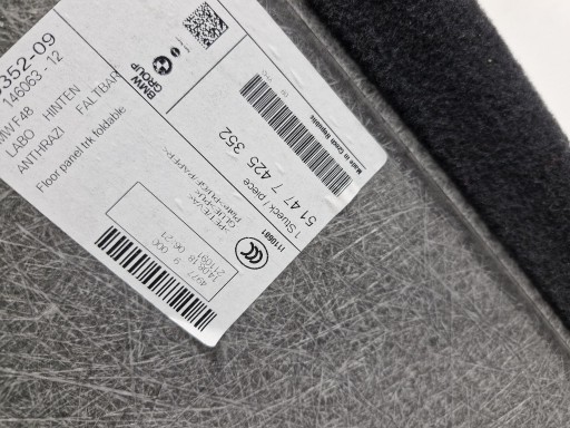 7425352 BMW X1 F48 mats of the floor boot rear part rear