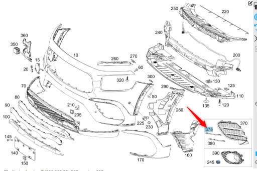 A2478854403 - Декоративная решетка MERCEDES GLB X247 2478854403
