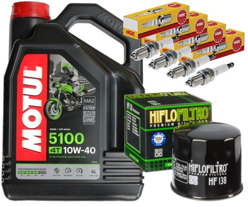 КОМПЛЕКТ МАСЛА MOTUL 5100 10W40 4L ФІЛЬТРИ ПРОБКИ NGK GSF 600 BANDIT 95-04