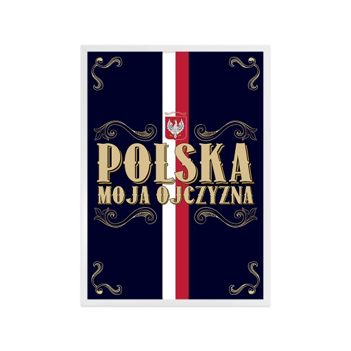 Obraz Polska – moja ojczyzna typografika w ramce