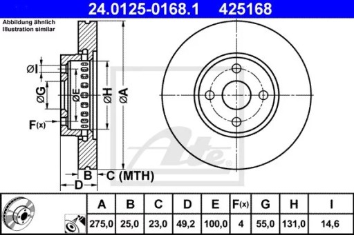 24.0125-0168.1 ДИСК HAM.PRZOD COROLLA VERSO 02-04 изображение 1