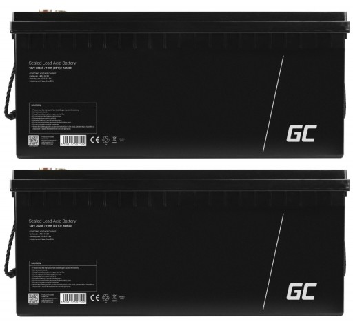 2 батареї зелених клітин agm ємністю 200 год, інвертор, сонячний інвертор, перетворювач дбж