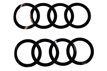 ДЕКОРАТИВНА НАКЛЕЙКА 2 ШТ. AUDI RINGS ЧОРНИЙ