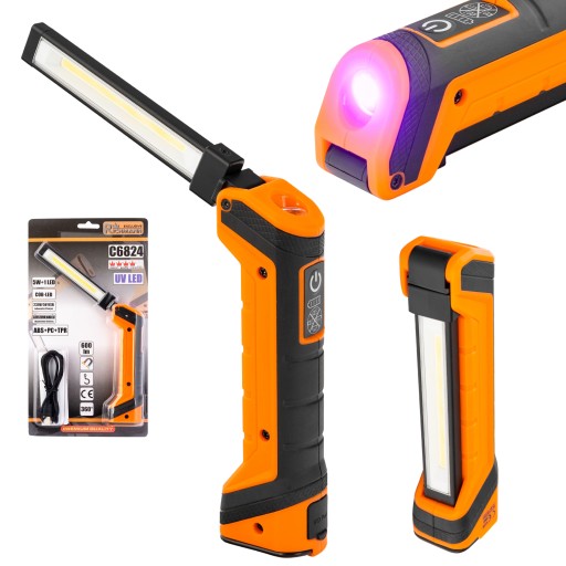 ЛАМПА АКУ. СКЛАДАНИЙ 5W + 1W + UV, МАГНІТНИЙ