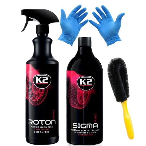 K2 Pro набор для чистки мойки колесных дисков для ухода за шинами ROTON SIGMA