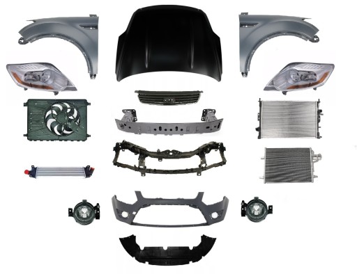 1 508 - KUGA 08-13 ПЕРЕДНИЙ БАМПЕР КАПОТ РЕМІНЬ ЛАМПА КРИЛО